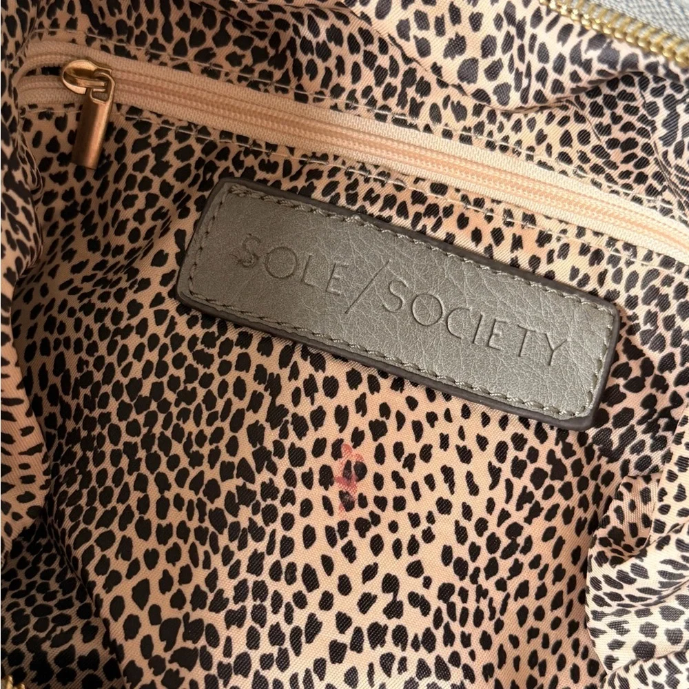 Sole Society Gray Leather Backpack - Picture 3 of 3